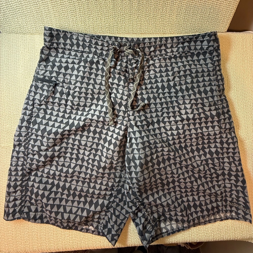 Patagonia Gray Geometric Men's Swim Shorts Size 36